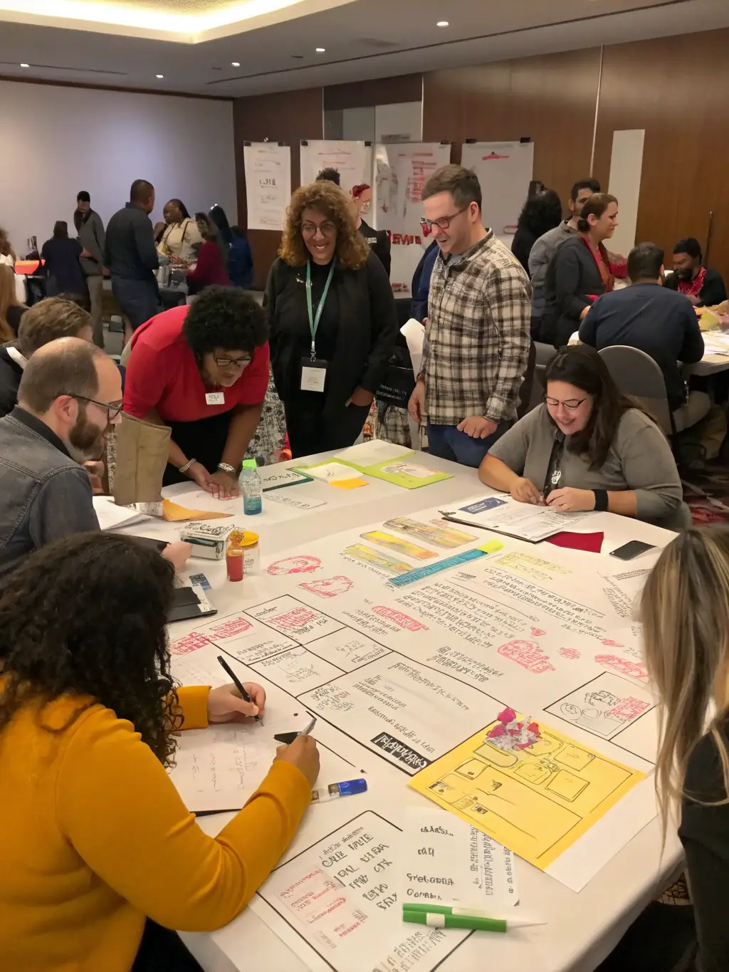 A picture of a collaborative workshop where Oblivion Asso members are brainstorming ideas for supporting ÖBLIVÏON's artistic endeavors.